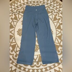 Lululemon Align high-waisted, wide-leg pants, blue, size 8.